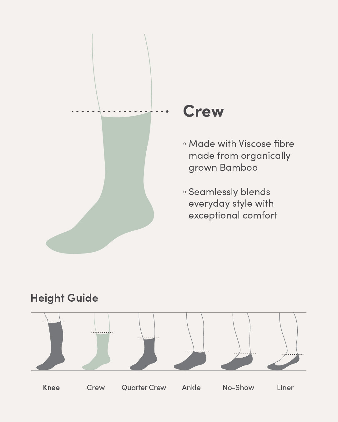 Crew Boot Socks - Grey Marl
